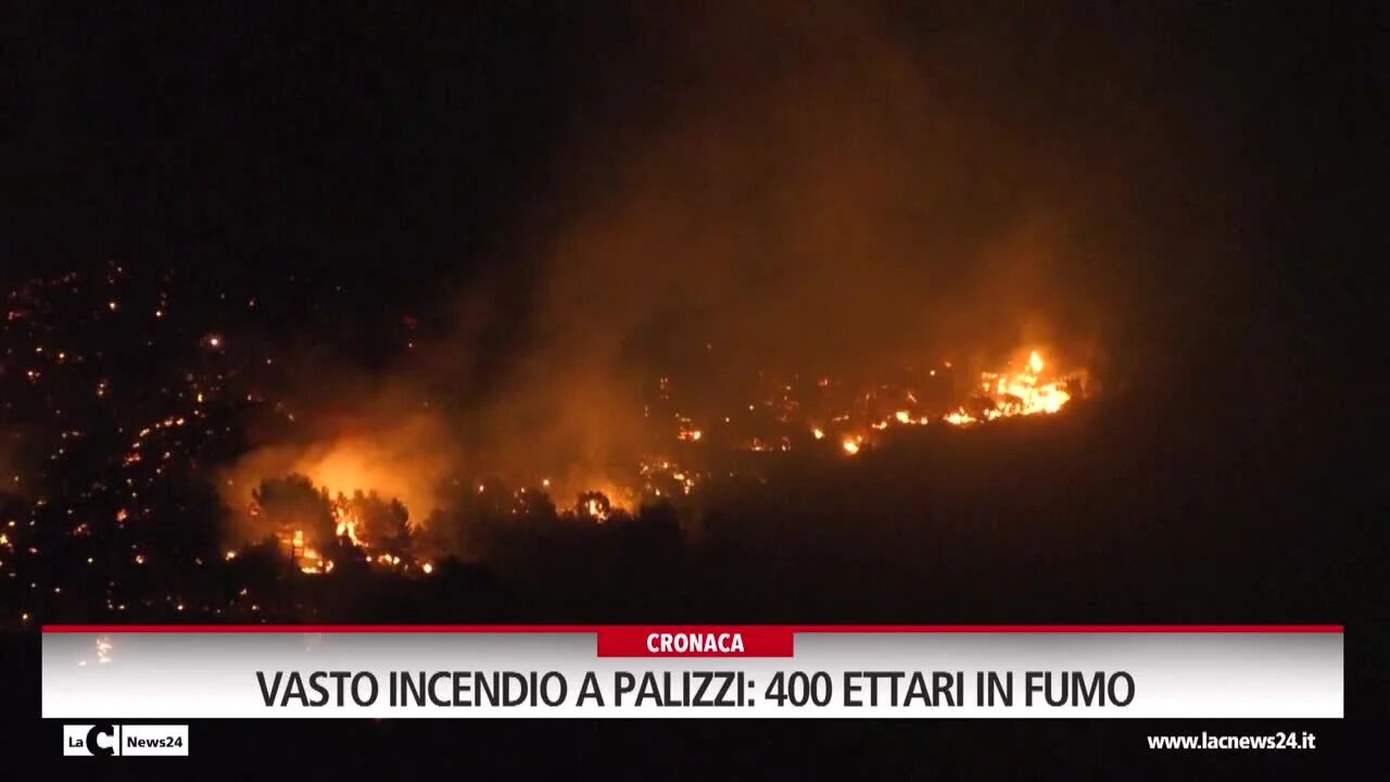 Vasto incendio a Palizzi, 400 ettari in fumo