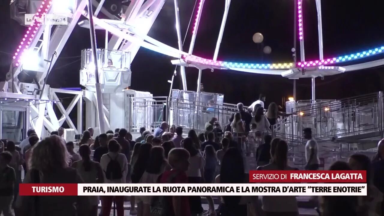 Praia, inaugurate la ruota panoramica e la mostra d’arte “Terre Enotrie”