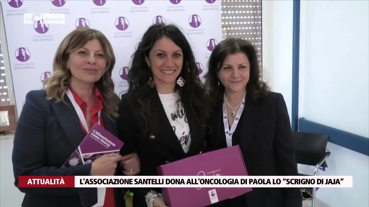 L’associazione Santelli dona all’oncologia di Paola lo “Scrigno di Jaja”