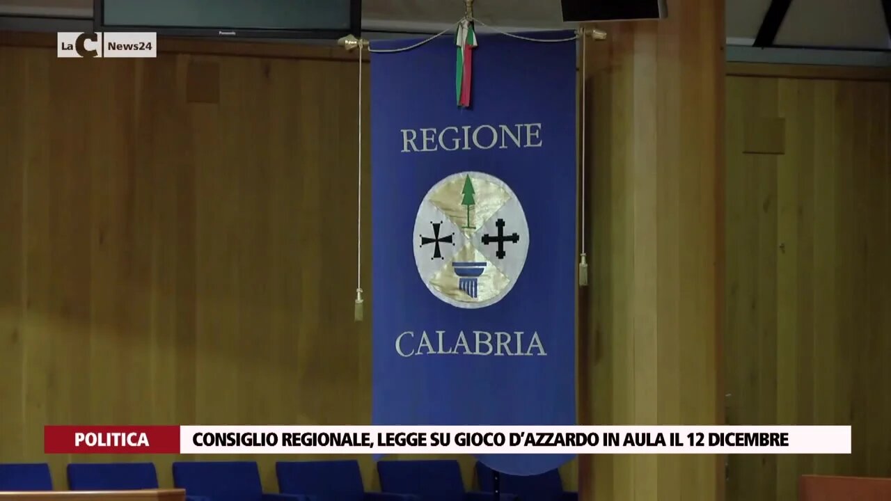 Consiglio regionale, legge su gioco d’azzardo in aula il 12 dicembre