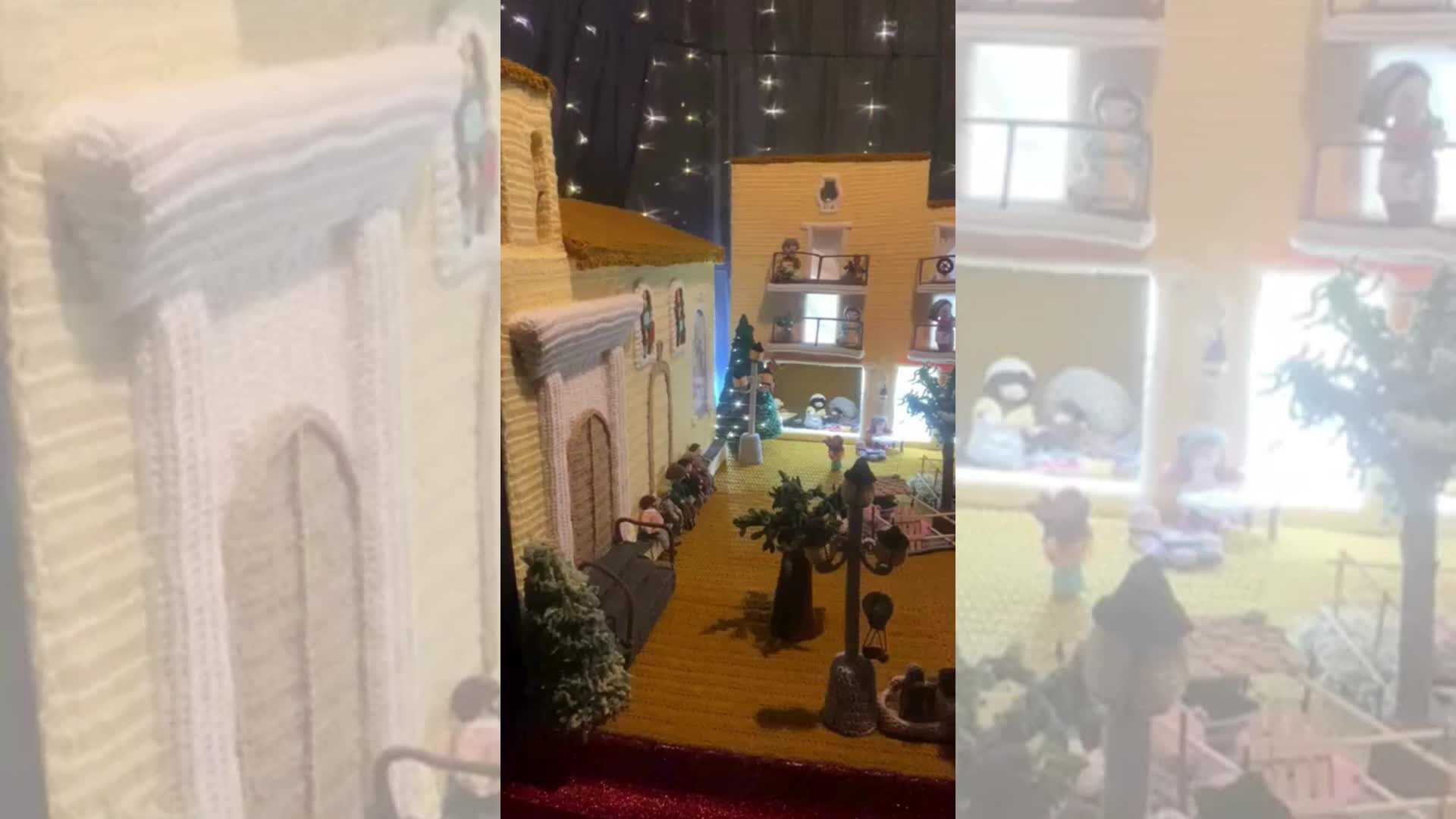 A Calopezzati la piazza del centro storico diventa un presepe fatto all’uncinetto
