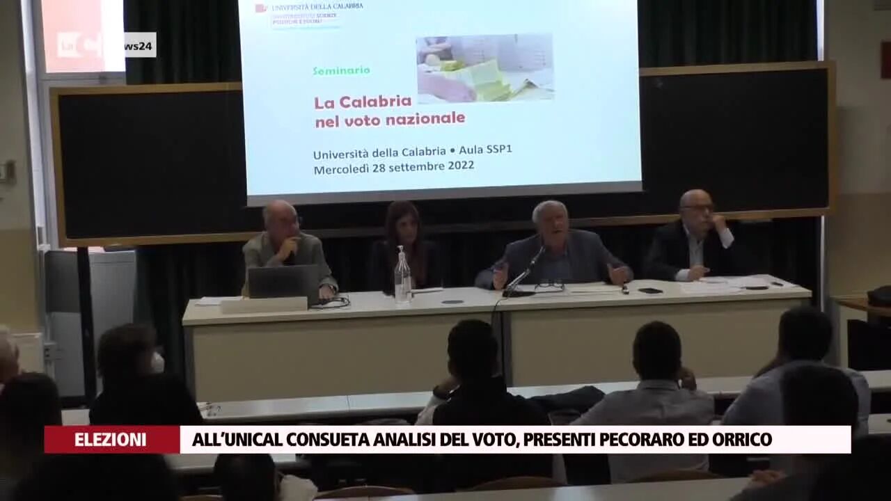 All’Unical consueta analisi del voto, presenti Pecoraro ed Orrico