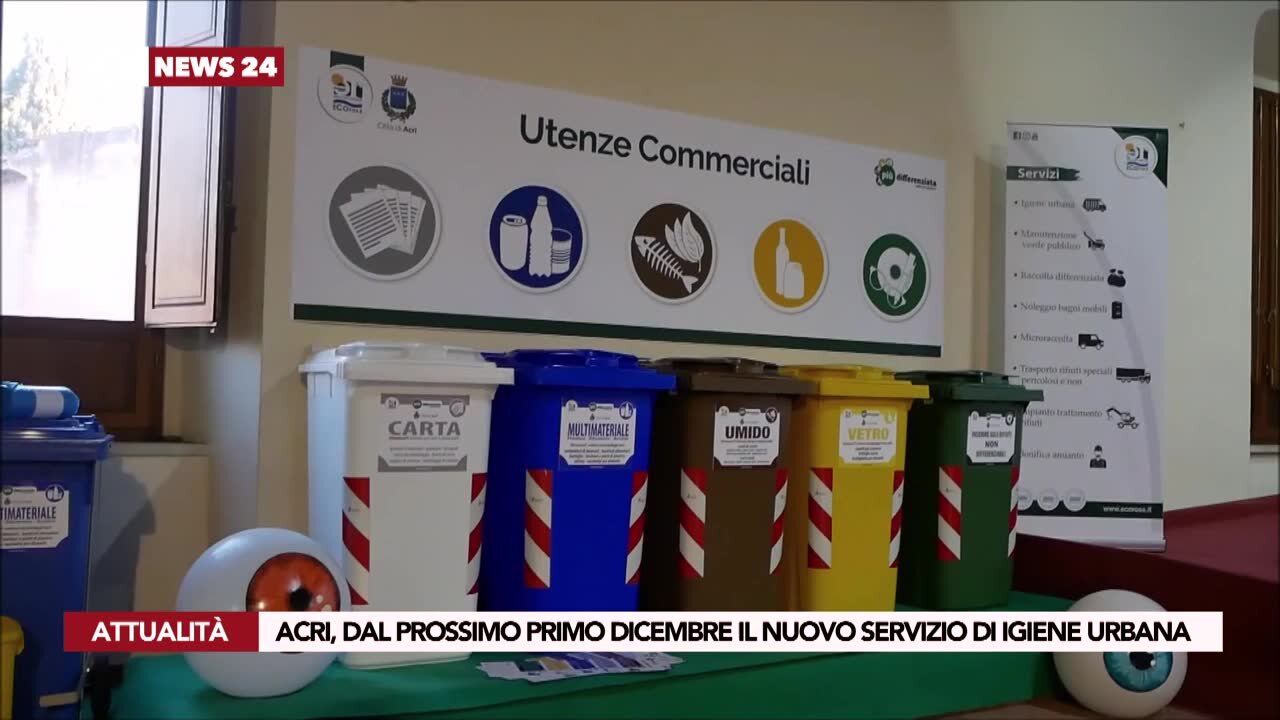 Acri, dal prossimo primo dicembre il nuovo servizio di igiene urbana