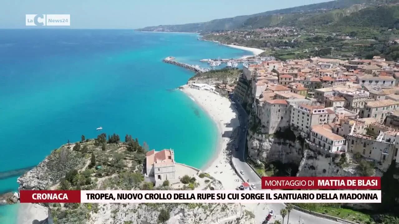 Tropea, nuovo crollo della rupe su cui sorge il santuario della Madonna