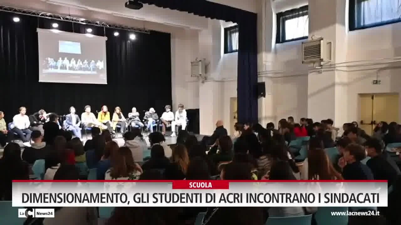 Dimensionamento, gli studenti di Acri incontrano i sindacati