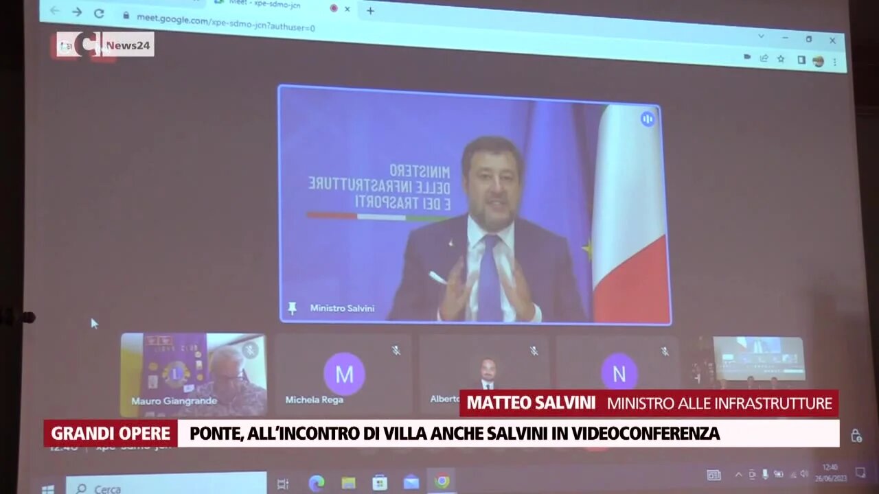 Ponte, all’incontro di Villa anche Salvini in videoconferenza