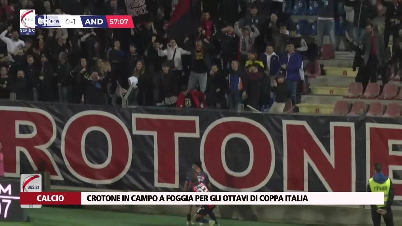 Crotone in campo a Foggia per gli ottavi di Coppa Italia