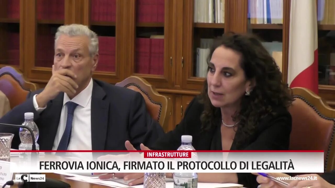 Ferrovia Ionica, firmato il protocollo di legalità