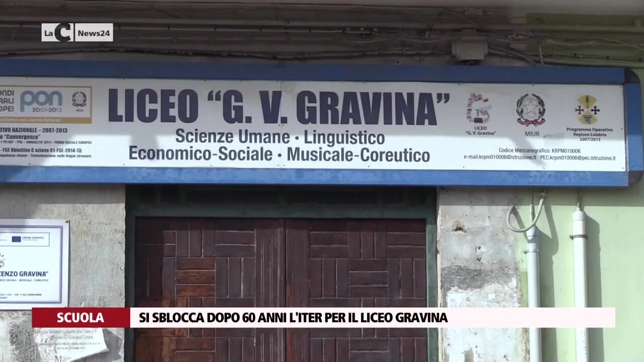 Si sblocca dopo 60 anni l'iter per il liceo Gravina