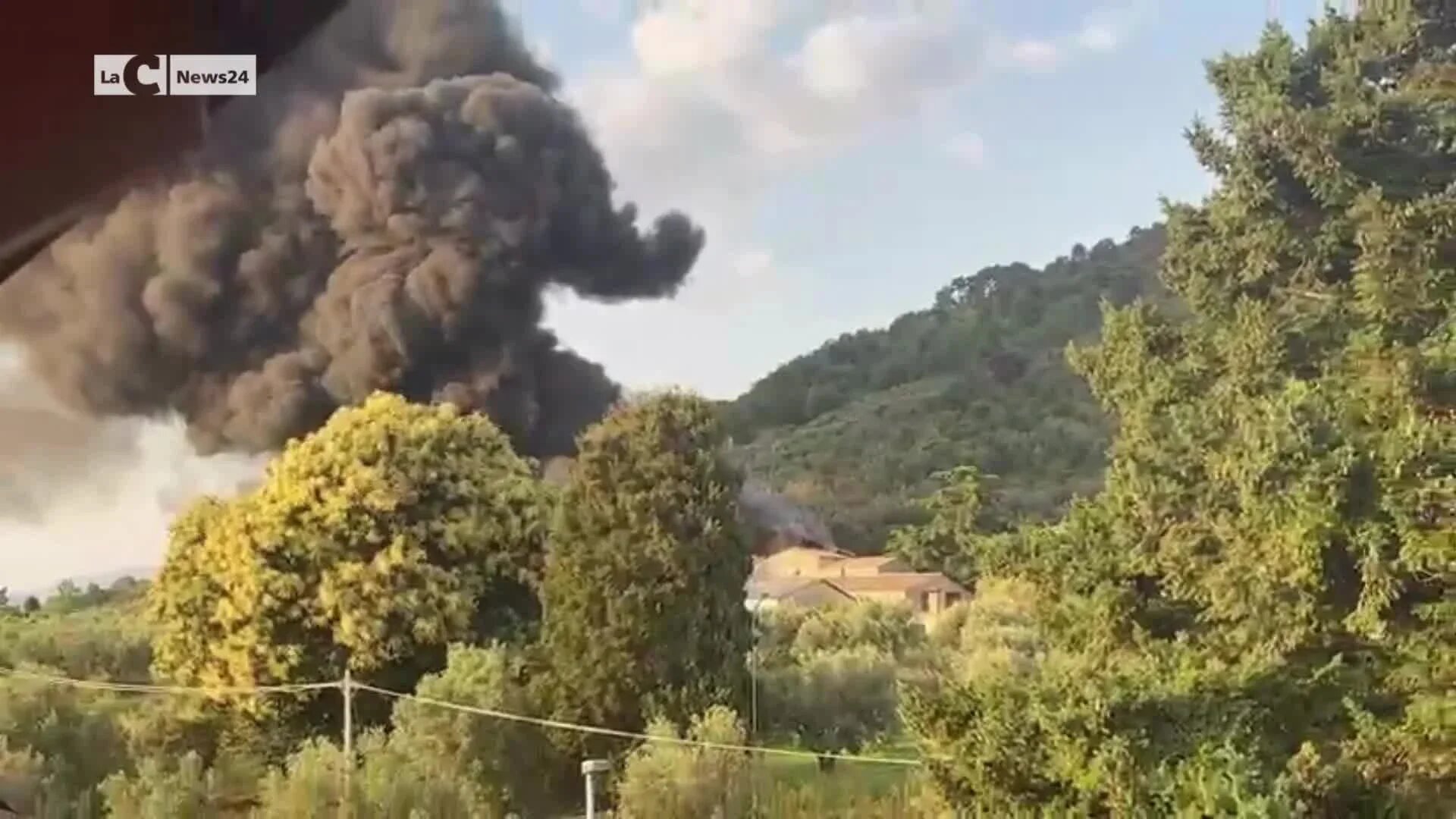 Inferno a Nocera Terinese, brucia l'azienda Odoardi | VIDEO