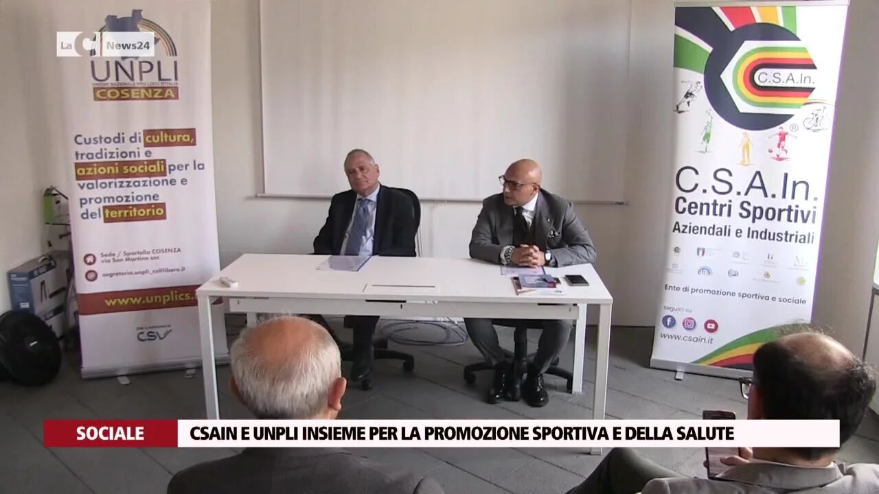 Csain e Unpli insieme per la promozione sportiva e della salute