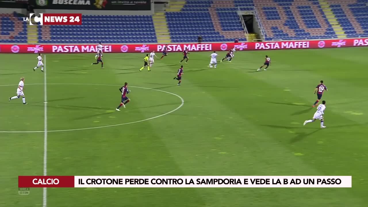 Il Crotone perde contro la Sampdoria e vede la B ad un passo