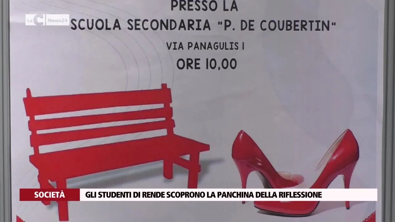 Gli studenti di Rende scoprono la panchina della riflessione