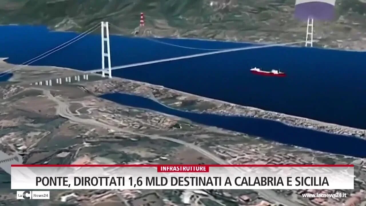 Ponte, dirottati 1,6 mld destinati a Calabria e Sicilia