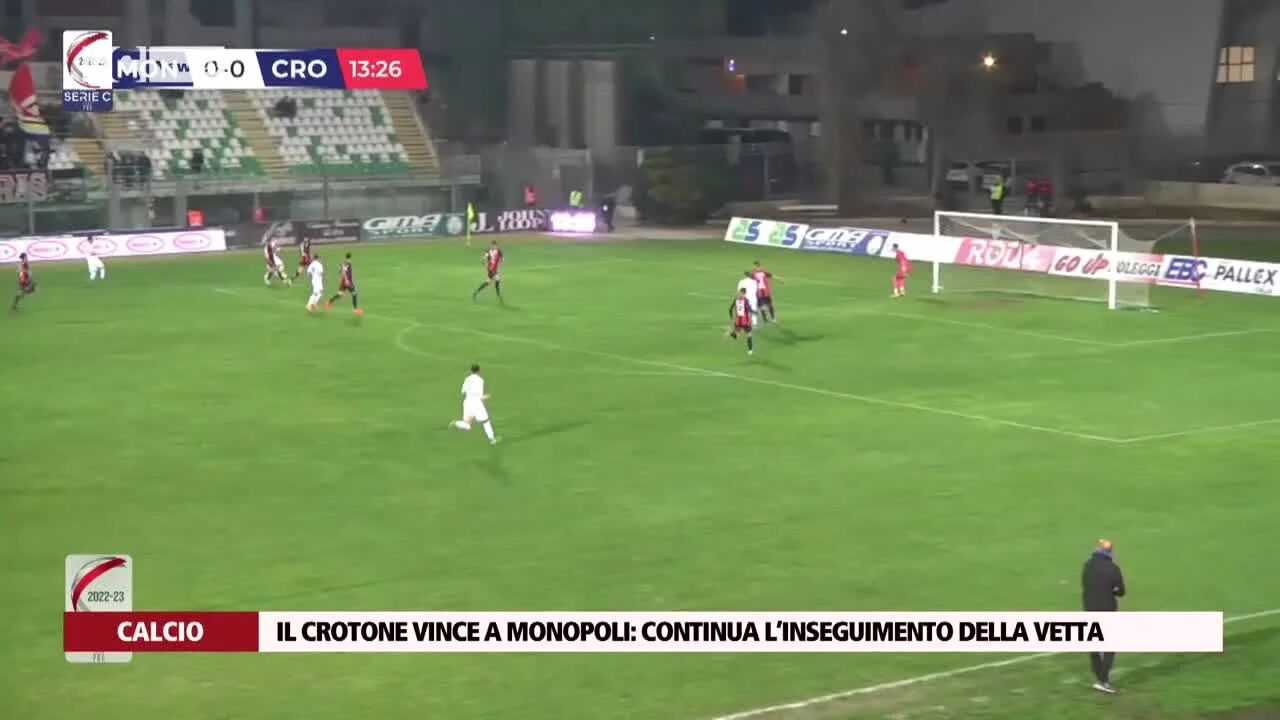 Il Crotone vince a Monopoli continua l’inseguimento della vetta