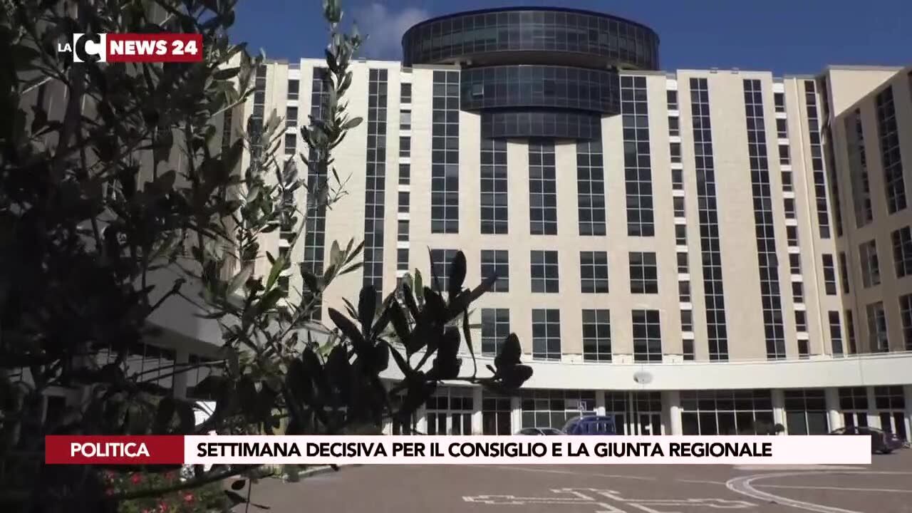 Settimana decisiva per il consiglio e la giunta regionale