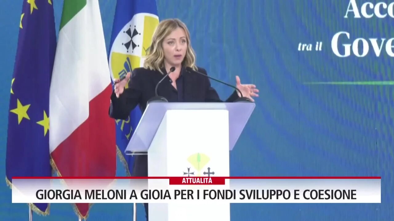 Giorgia Meloni a Gioia per i Fondi Sviluppo e Coesione