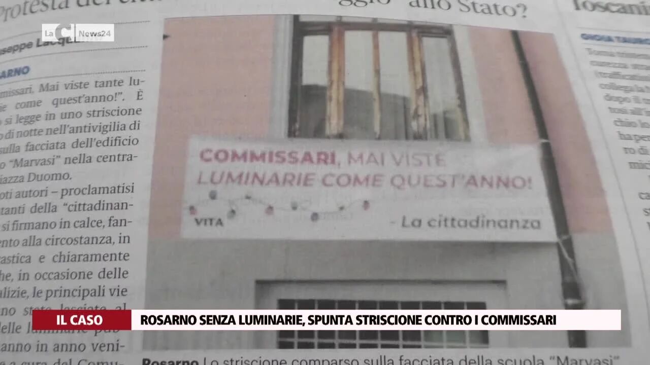 Rosarno senza luminarie, spunta striscione contro i commissari