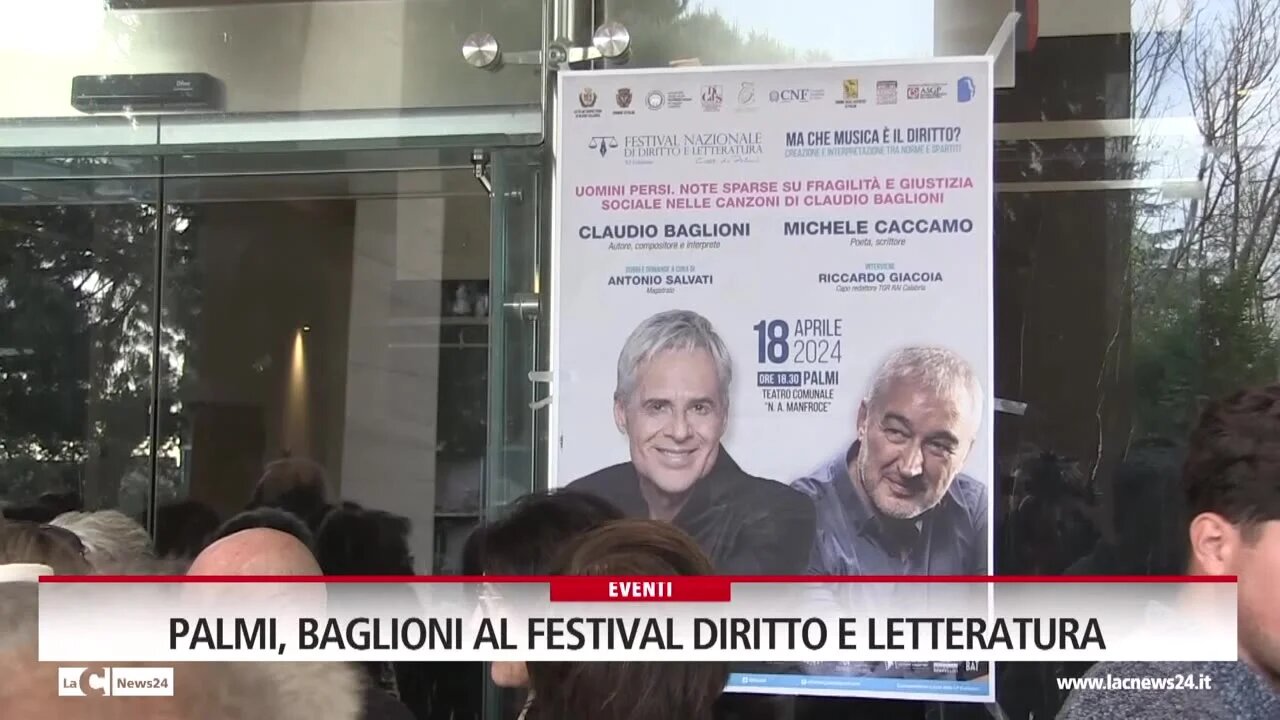 Palmi, Baglioni al festival diritto e letteratura