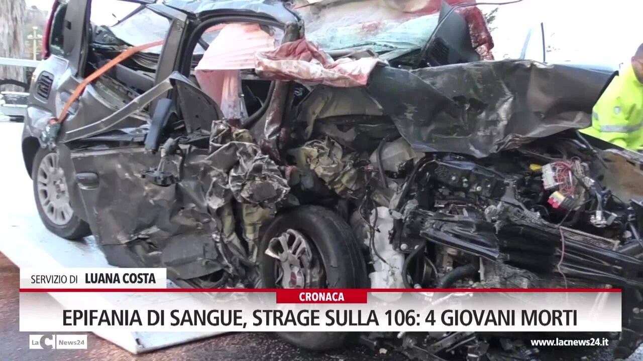 Epifania di sangue, strage sulla 106:  4 giovani morti