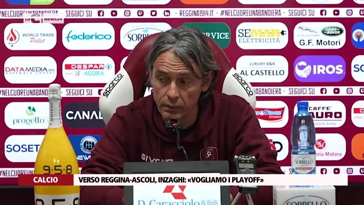 Verso Reggina-Ascoli, Inzaghi: «Vogliamo i playoff»