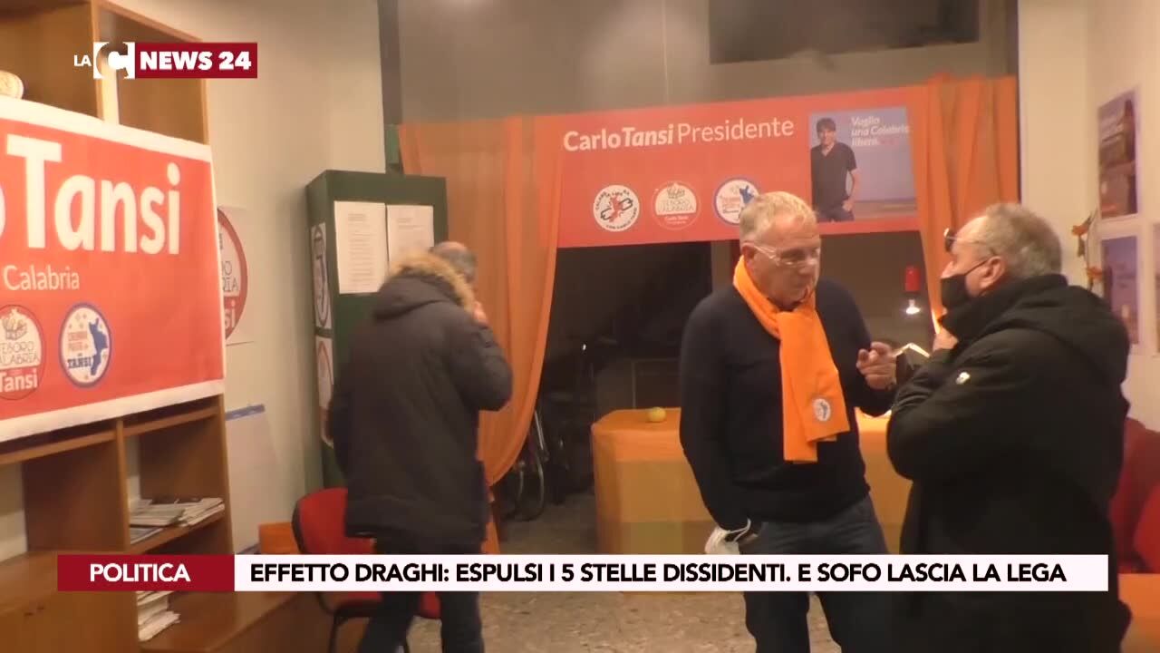 Effetto Draghi: espulsi i 5 Stelle dissidenti. E Sofo lascia la Lega