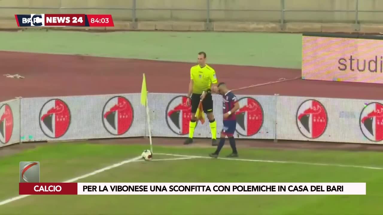 Per la Vibonese una sconfitta con polemiche in casa del Bari