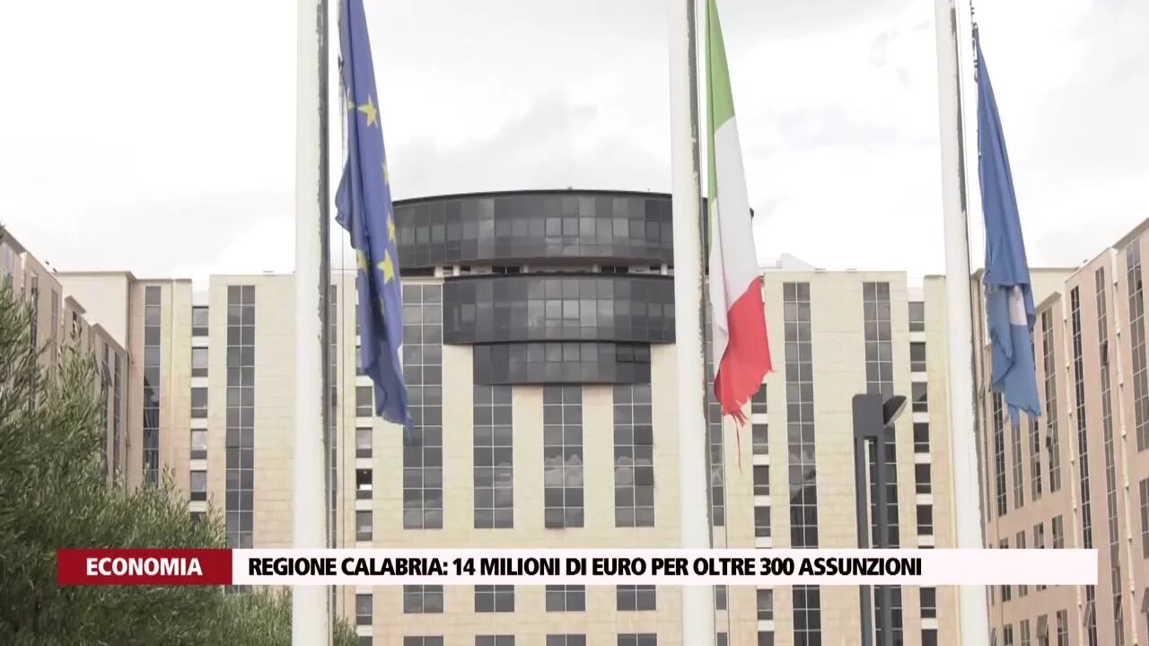 Regione Calabria: 14 milioni di euro per oltre 300 assunzioni