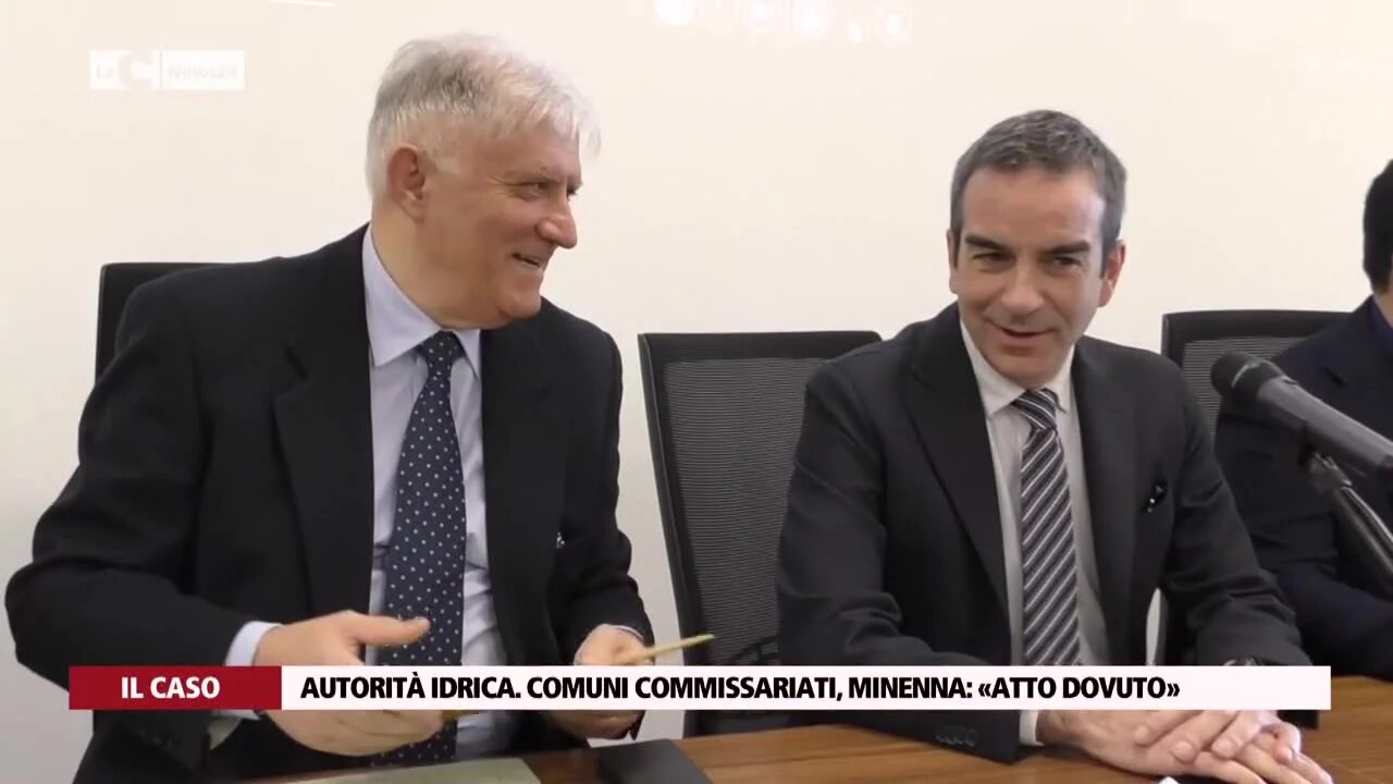 Autorità idrica. Comuni commissariati, Minenna: «Atto dovuto»