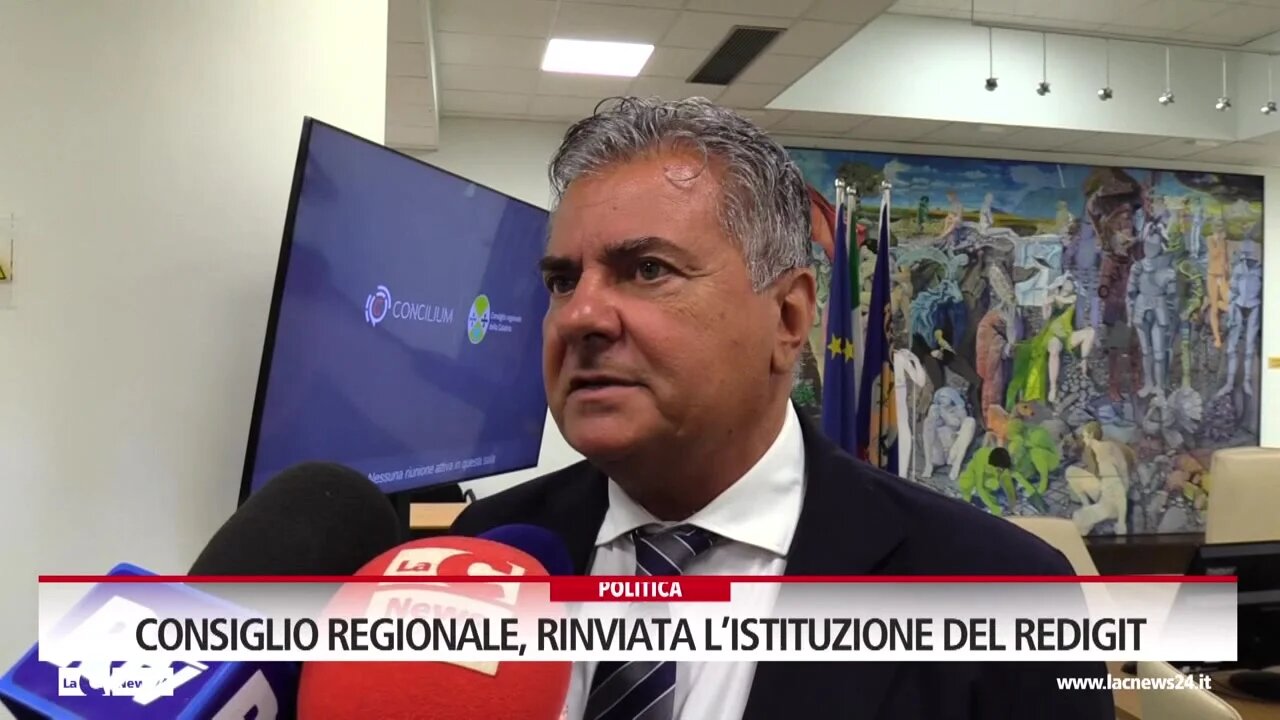 Consiglio regionale, rinviata l’istituzione del Redigit