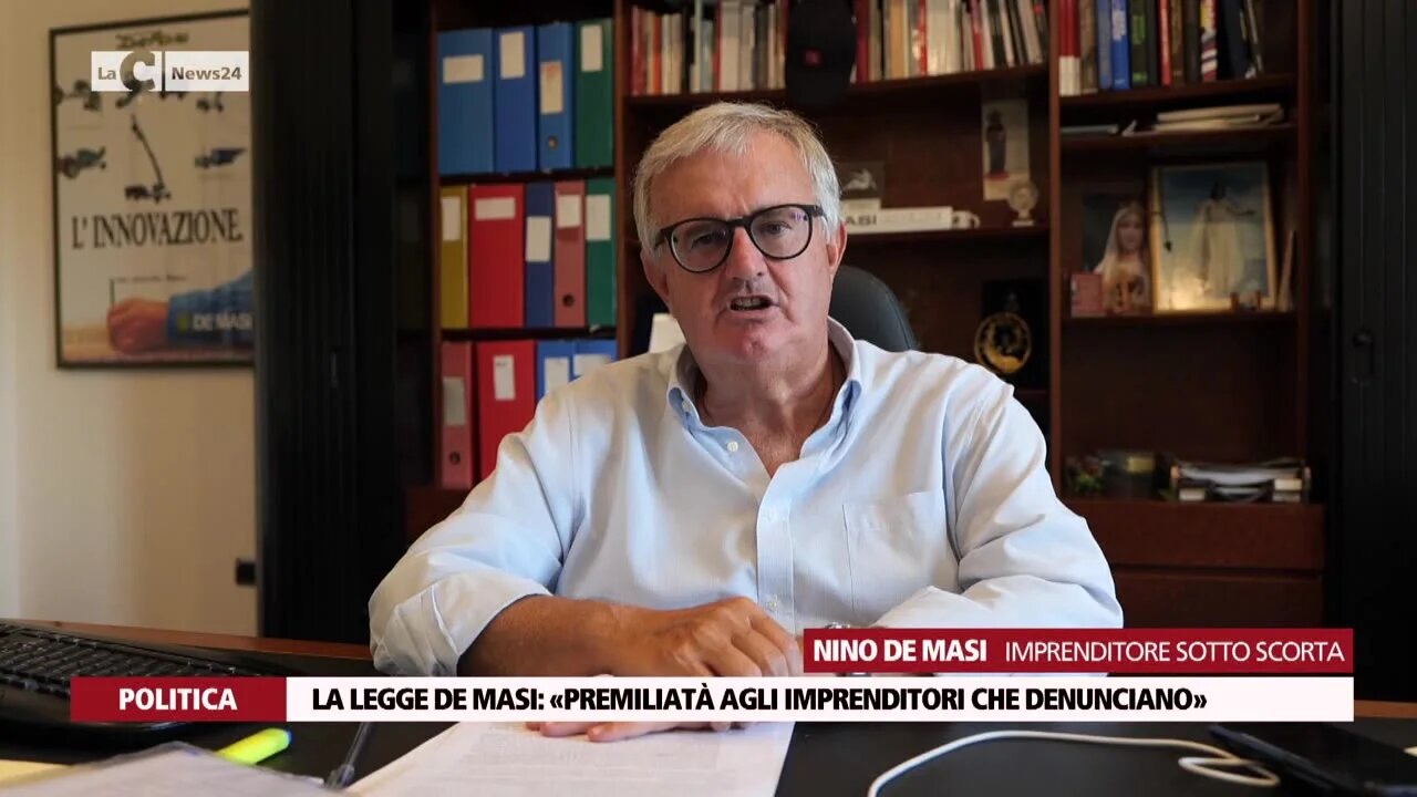 La legge De Masi: «Premialità agli imprenditori che denunciano»