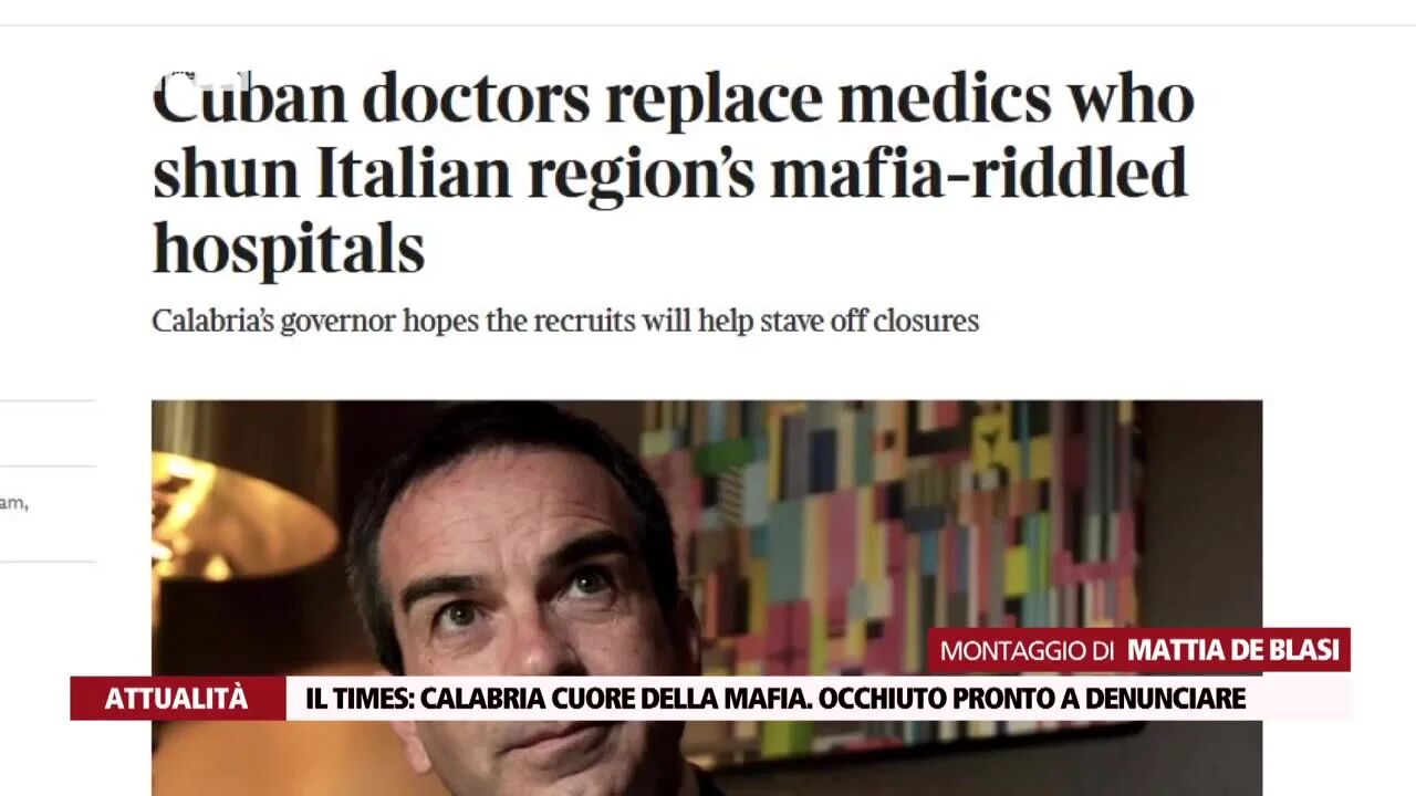 Il Times: Calabria cuore della mafia. Occhiuto pronto a denunciare