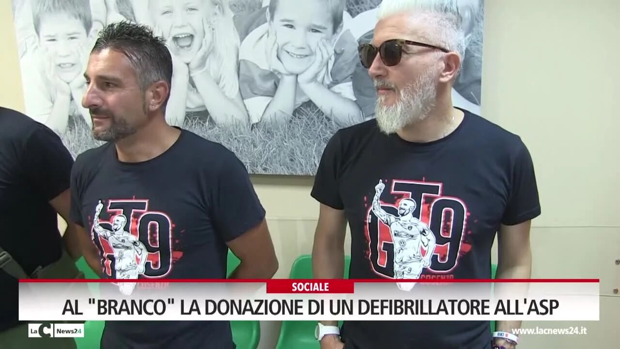 Al "Branco" la donazione di un defibrillatore all'Asp
