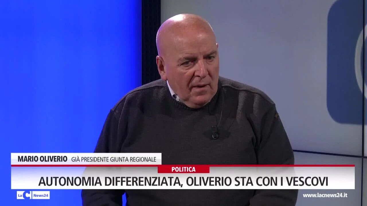 Autonomia differenziata, Oliverio sta con i vescovi