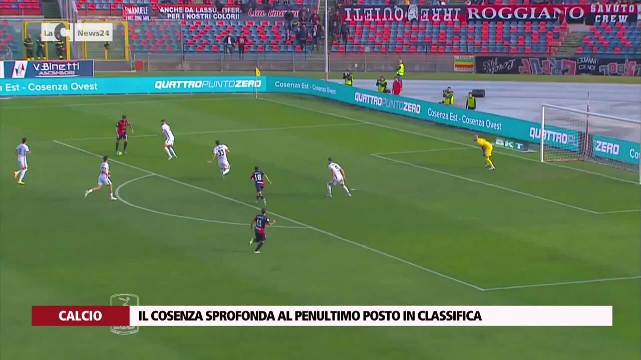 Il Cosenza sprofonda al penultimo posto in classifica