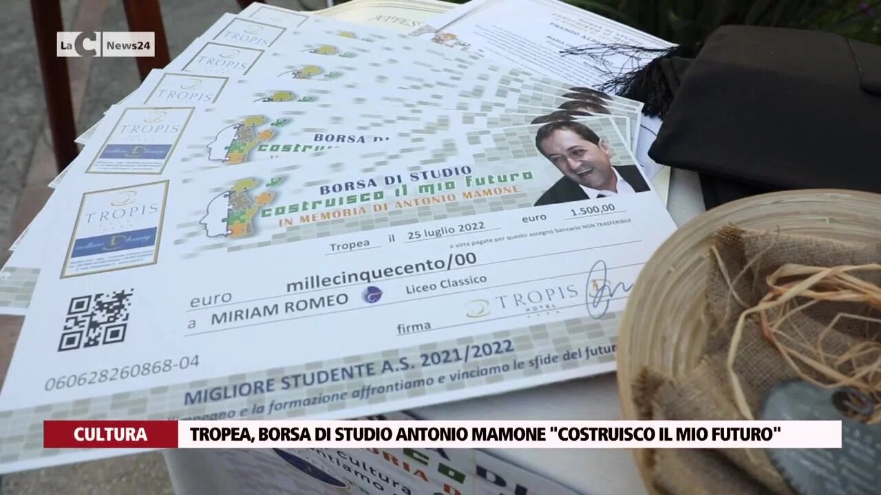 Tropea, borsa di studio Antonio Mamone "Costruisco il mio futuro"