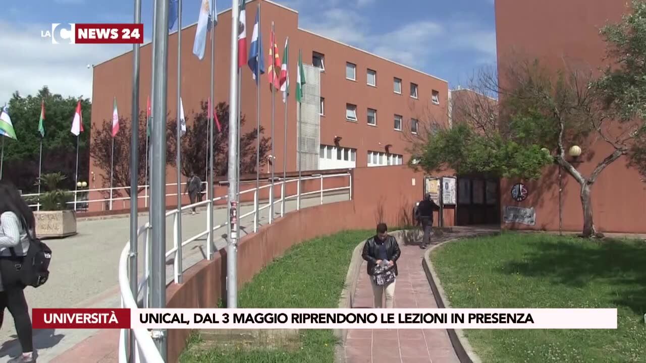Unical, dal 3 maggio riprendono le lezioni in presenza