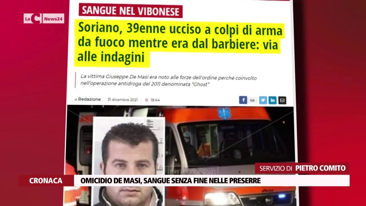 Omicidio De Masi, sangue senza fine nelle Preserre