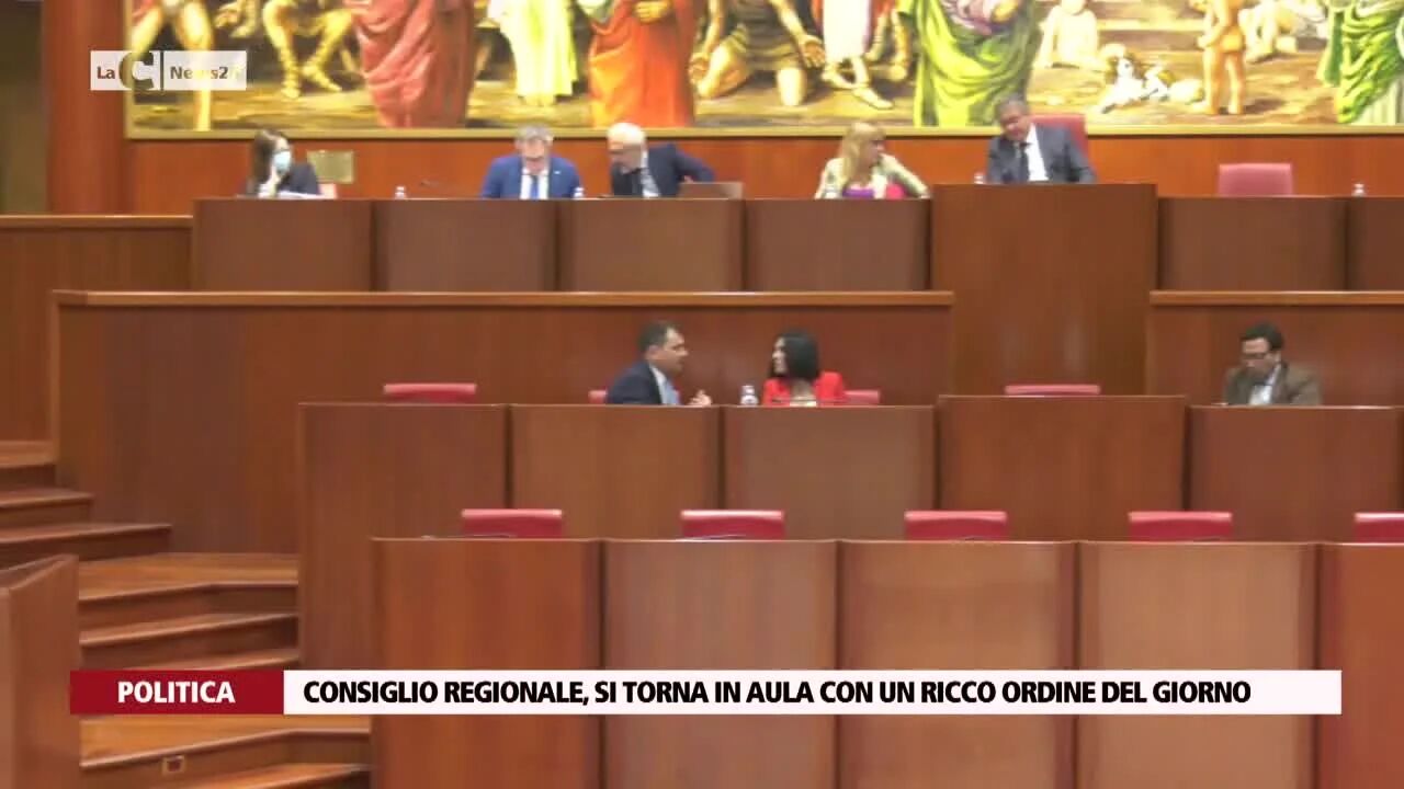 Consiglio regionale, si torna in aula con un ricco ordine del giorno