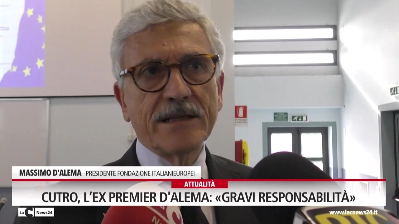 Cutro, l’ex premier D'Alema: «Gravi responsabilità»