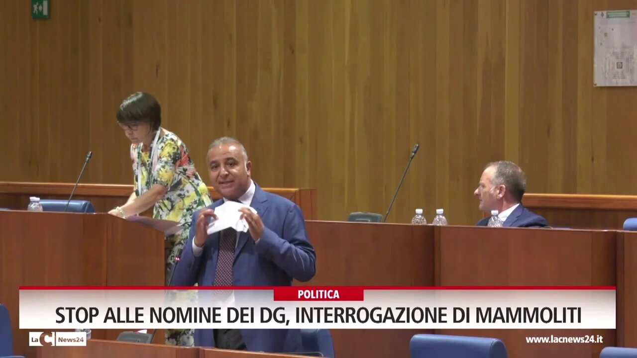 Stop alle nomine dei Dg, interrogazione di Mammoliti