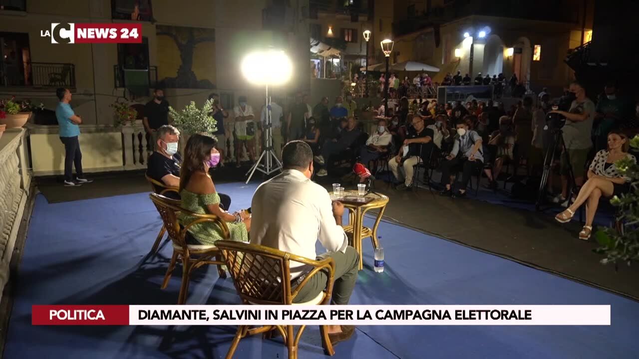 Diamante, Salvini in piazza per la campagna elettorale