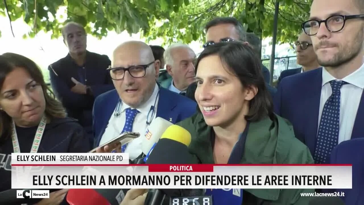 Elly Schlein a Mormanno per difendere le aree interne