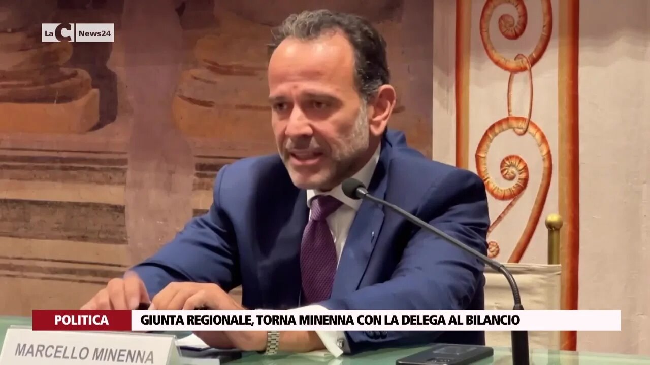 Giunta regionale, torna Minenna con la delega al bilancio