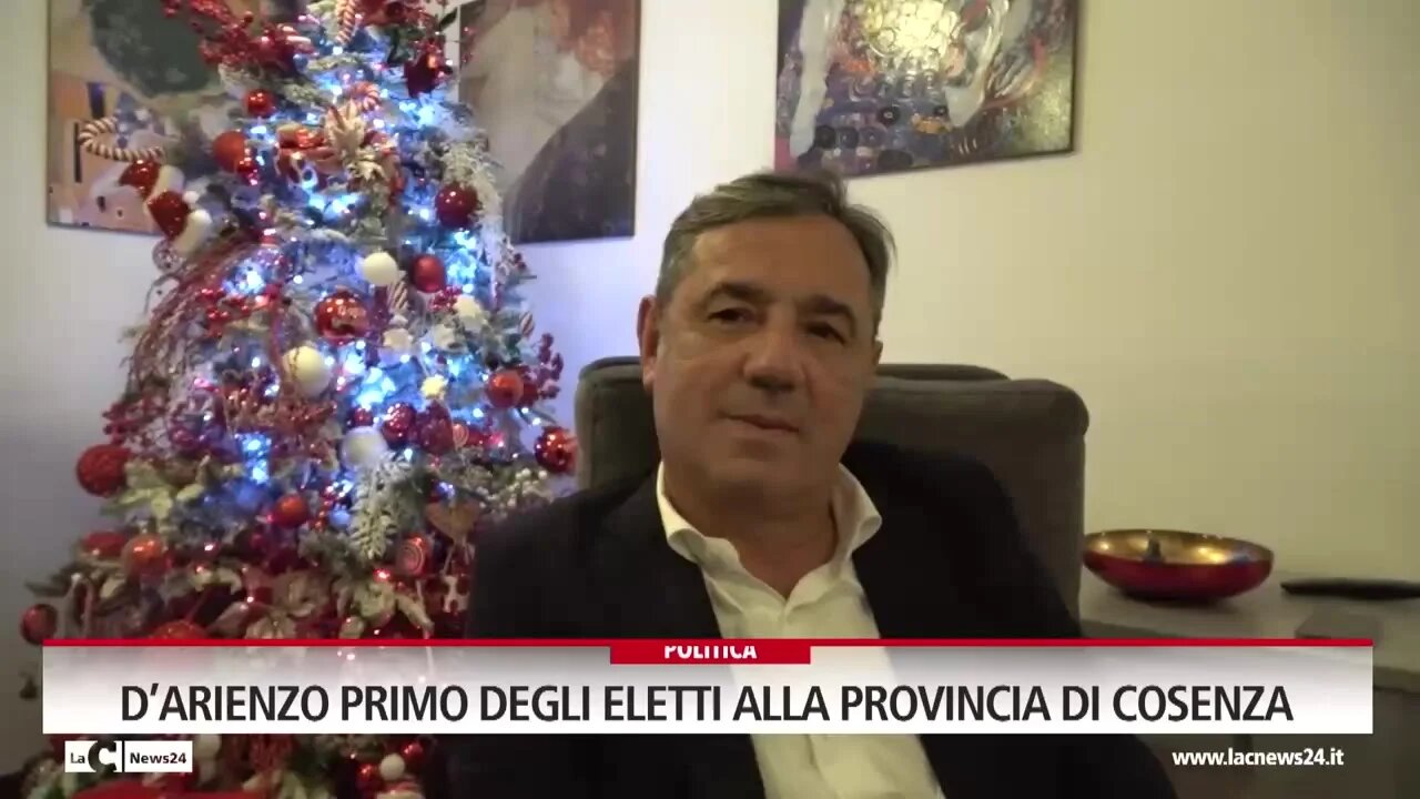 D’Arienzo primo degli eletti alla provincia di Cosenza