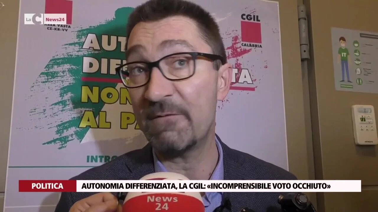 Autonomia differenziata, la Cgil: «Incomprensibile voto Occhiuto»