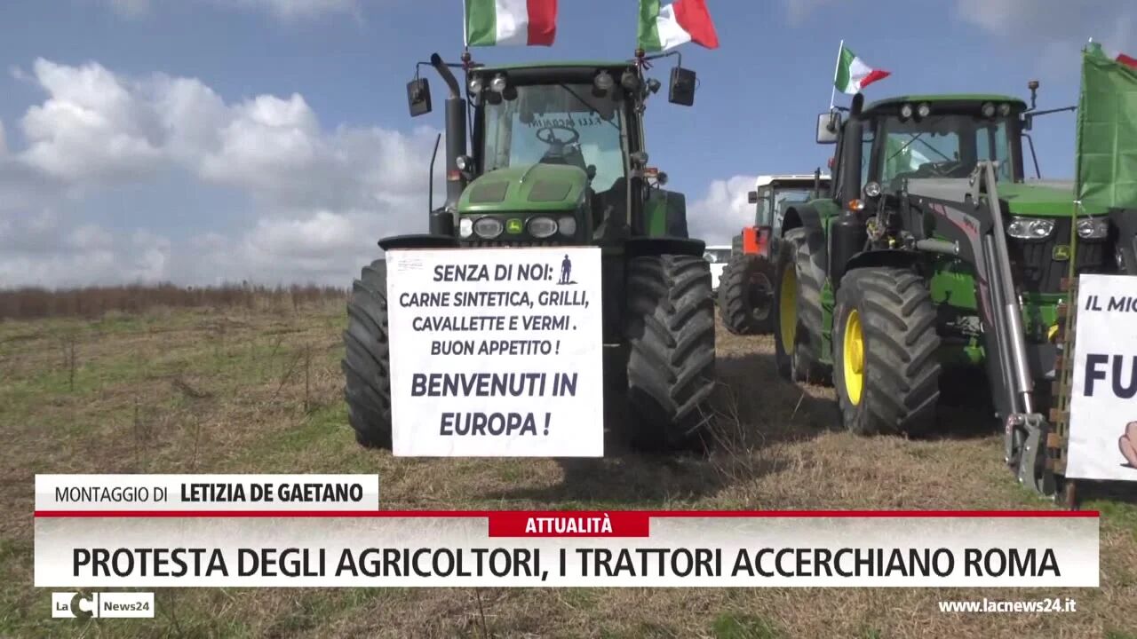 Protesta degli agricoltori, i trattori accerchiano Roma