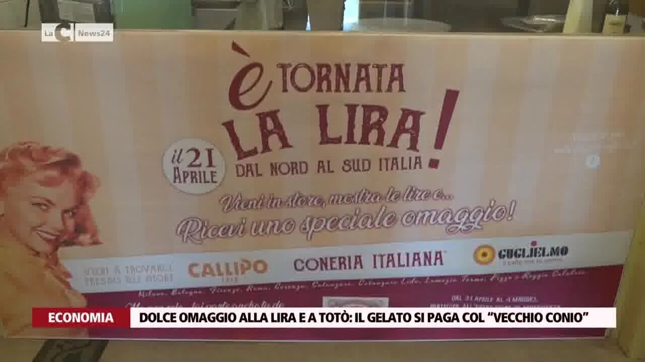 Dolce omaggio alla Lira e a Totò il gelato si paga col “Vecchio conio”