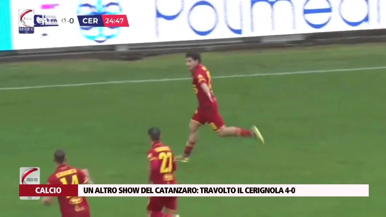 Un altro show del Catanzaro: travolto il Cerignola 4-0