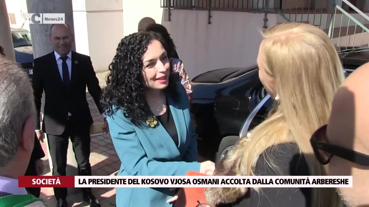 La presidente del Kosovo Vjosa Osmani accolta dalla comunità Arbereshe